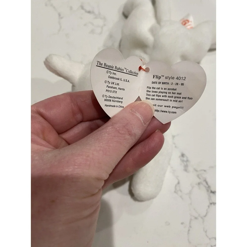 RARE Ty Beanie Baby Flip the Cat 1993/1995 TAG ERRORS Retired Vintage PVC Pellet